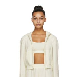 NWT! SKIMS cropped waffle hoodie in bone color. Size M.